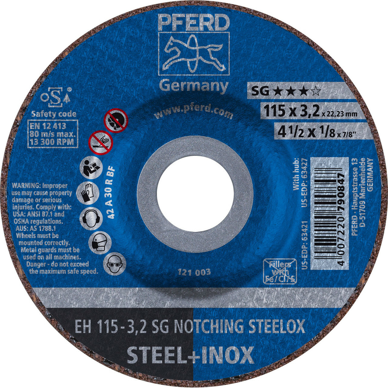 SG NOTCHING STEELOX Grinding Wheels